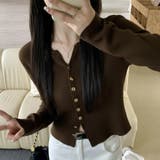 ゴールドボタンキーネックカーディガン | Beststore | 詳細画像9 