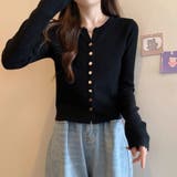 ゴールドボタンキーネックカーディガン | Beststore | 詳細画像4 