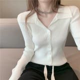 ポロ襟付き リブニットカーディガン | Beststore | 詳細画像8 