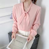 ピンク | 「王道きれいめ」ボウタイ リボンシフォンシャツブラウス 長袖 | Beststore
