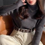 裏起毛リブニットトップス タートルネックニット ハイネックプルオーバー 厚手 | Beststore | 詳細画像13 