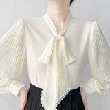 「上品フェミニン」ボウタイ レース ブラウス プリーツスリーブ | Beststore | 詳細画像15 