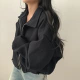 ブラック | 「大人カジュアル」 襟付きジップアップ ウールライクショート丈 | Beststore