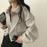 アイボリー | 「大人カジュアル」 襟付きジップアップ ウールライクショート丈 | Beststore