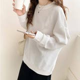 ホワイト | 【こなれ感】ゆったりワッフル プルオーバー 長袖 トップス（全3色） | Beststore