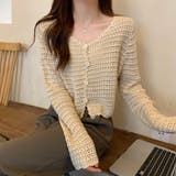 涼やかフェミニン。透かし編みクロップドカーディガン トップス サマーニット | Beststore | 詳細画像10 