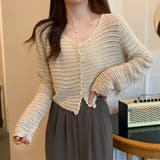 涼やかフェミニン。透かし編みクロップドカーディガン トップス サマーニット | Beststore | 詳細画像12 