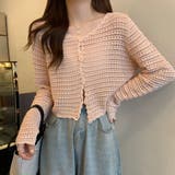 涼やかフェミニン。透かし編みクロップドカーディガン トップス サマーニット | Beststore | 詳細画像13 