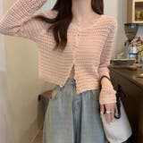 涼やかフェミニン。透かし編みクロップドカーディガン トップス サマーニット | Beststore | 詳細画像14 