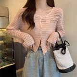 涼やかフェミニン。透かし編みクロップドカーディガン トップス サマーニット | Beststore | 詳細画像17 