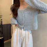 涼やかフェミニン。透かし編みクロップドカーディガン トップス サマーニット | Beststore | 詳細画像19 