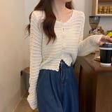 涼やかフェミニン。透かし編みクロップドカーディガン トップス サマーニット | Beststore | 詳細画像3 