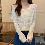 涼やかフェミニン。透かし編みクロップドカーディガン トップス サマーニット | Beststore | 詳細画像5 