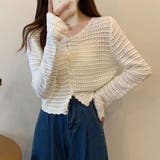 涼やかフェミニン。透かし編みクロップドカーディガン トップス サマーニット | Beststore | 詳細画像7 