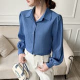 大人レディな縦シワ加工 楊柳シフォンブラウス パフスリーブシャツ 落ち感 | Beststore | 詳細画像18 