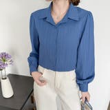 大人レディな縦シワ加工 楊柳シフォンブラウス パフスリーブシャツ 落ち感 | Beststore | 詳細画像20 