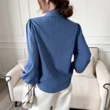 大人レディな縦シワ加工 楊柳シフォンブラウス パフスリーブシャツ 落ち感 | Beststore | 詳細画像22 