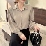 大人レディな縦シワ加工 楊柳シフォンブラウス パフスリーブシャツ 落ち感 | Beststore | 詳細画像23 