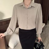 大人レディな縦シワ加工 楊柳シフォンブラウス パフスリーブシャツ 落ち感 | Beststore | 詳細画像24 