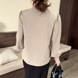 大人レディな縦シワ加工 楊柳シフォンブラウス パフスリーブシャツ 落ち感 | Beststore | 詳細画像28 