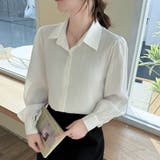 大人レディな縦シワ加工 楊柳シフォンブラウス パフスリーブシャツ 落ち感 | Beststore | 詳細画像29 
