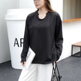 【シンプルでこなれ感】ワッフル素材 キーネック長袖プルオーバー ゆったりシルエッ… | Beststore | 詳細画像1 