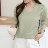 【シンプルでこなれ感】ワッフル素材 キーネック長袖プルオーバー ゆったりシルエッ… | Beststore | 詳細画像20 