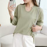 【シンプルでこなれ感】ワッフル素材 キーネック長袖プルオーバー ゆったりシルエッ… | Beststore | 詳細画像3 