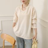 【シンプルでこなれ感】ワッフル素材 キーネック長袖プルオーバー ゆったりシルエッ… | Beststore | 詳細画像30 