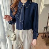 【全5色】「大人可愛いアクセント」波打つ縁取りデザインのフェミニン長袖ボータイブ… | Beststore | 詳細画像2 