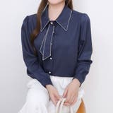 【全5色】「大人可愛いアクセント」波打つ縁取りデザインのフェミニン長袖ボータイブ… | Beststore | 詳細画像3 