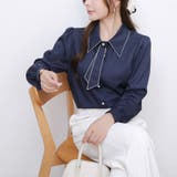 【全5色】「大人可愛いアクセント」波打つ縁取りデザインのフェミニン長袖ボータイブ… | Beststore | 詳細画像4 