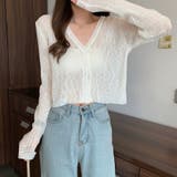 ホワイト | シアートップス 薄手カーディガン Vネック | Beststore