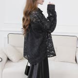 ブラック | フラワーカットジャガード シアーオーバーシャツ 冷房対策 紫外線対策 | Beststore