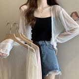 パールボタン シアーボレロカーディガン フリル袖 | Beststore | 詳細画像1 