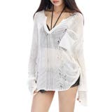 シースルー ゆるダボ ニット トップス サマーニット クラッシュ加工 長袖 | Beststore | 詳細画像5