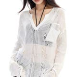 シースルー ゆるダボ ニット トップス サマーニット クラッシュ加工 長袖 | Beststore | 詳細画像7