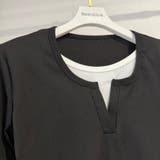 フェイクレイヤード 重ね着風 リブカットソー Tシャツ 長袖 | Beststore | 詳細画像12