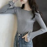メローフリル リブニット長袖トップス | Beststore | 詳細画像6 