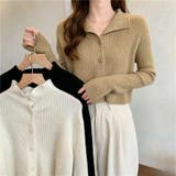 襟付き リブニット ショートカーディガン | Beststore | 詳細画像17
