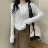 シャギーニット ヘンリーネック トップス ふわふわ ショート丈 秋冬 | Beststore | 詳細画像3