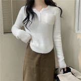 シャギーニット ヘンリーネック トップス ふわふわ ショート丈 秋冬 | Beststore | 詳細画像4 