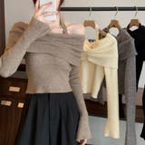 オフショルダー & ホルターネック クロスリブニット トップス | Beststore | 詳細画像1