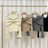 オフショルダー & ホルターネック クロスリブニット トップス | Beststore | 詳細画像4
