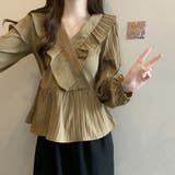プリーツフリル カシュクールブラウス レディース | Beststore | 詳細画像15