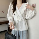 プリーツフリル カシュクールブラウス レディース | Beststore | 詳細画像4