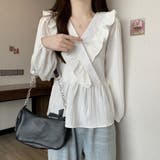 プリーツフリル カシュクールブラウス レディース | Beststore | 詳細画像5