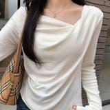 ドレープネック デコルテ見せ 長袖トップス Tシャツ カットソー | Beststore | 詳細画像7 