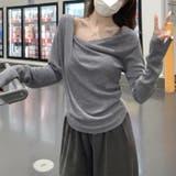 ドレープネック デコルテ見せ 長袖トップス Tシャツ カットソー | Beststore | 詳細画像11 