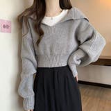 グレー | レイヤード風 ニット トップス | Beststore